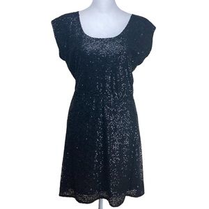 J Crew sequin little black midi dress Size 0